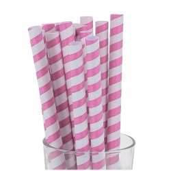 Pink & White Stripe Jumbo Paper Straws (250)