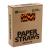 Orange & Black Stripe Paper Drinking Straws (250)